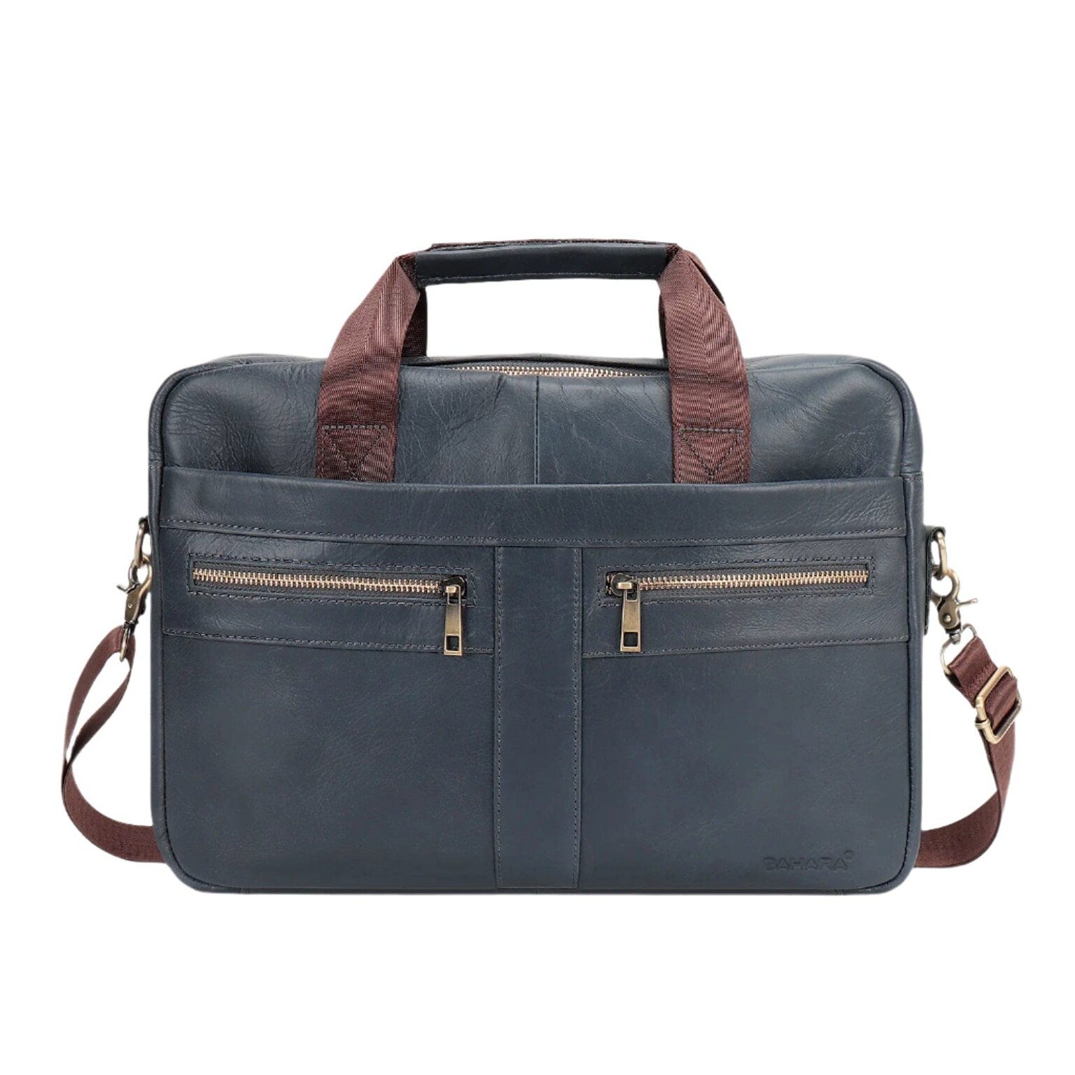 SaharaCase Leather Briefcase, Laptop Compatible, Oxford Blue (LT00084)