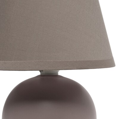 Creekwood Home Nauru 8.66" Traditional Petite Ceramic Orb Base Bedside Table Desk Lamp, Gray (CWT-2004-GY)