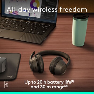 Logitech Zone 305 Wireless Noise Canceling Bluetooth Headset, for Microsoft Teams, Black (981-001457)
