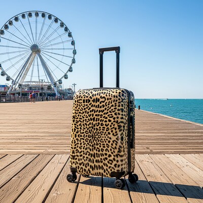 InUSA Prints 24" Hardside Suitcase, 4-Wheeled Spinner, TSA Checkpoint Friendly, Cheetah Animal Print (IUAPC00M-CHE)