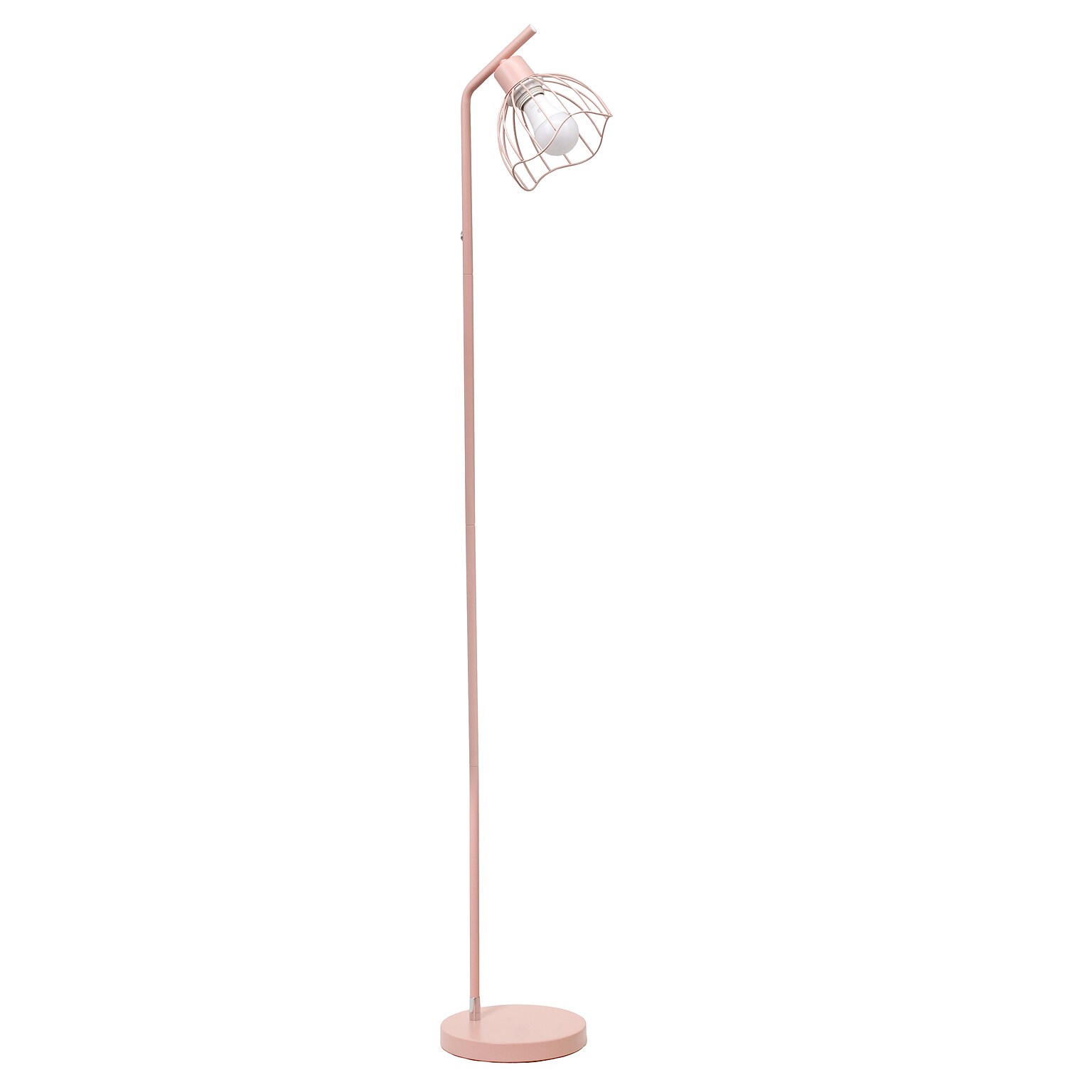 Simple Designs Sleek Essentials 54.5 Metal Floor Lamp with Wire Cage Shade, Pink (LF1050-PNK)