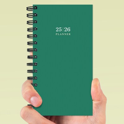 2025-2026 TF Publishing 3.5" x 6.5" Academic Year Weekly & Monthly Planner, Paperboard Cover, Green Grass (AY26-7502)
