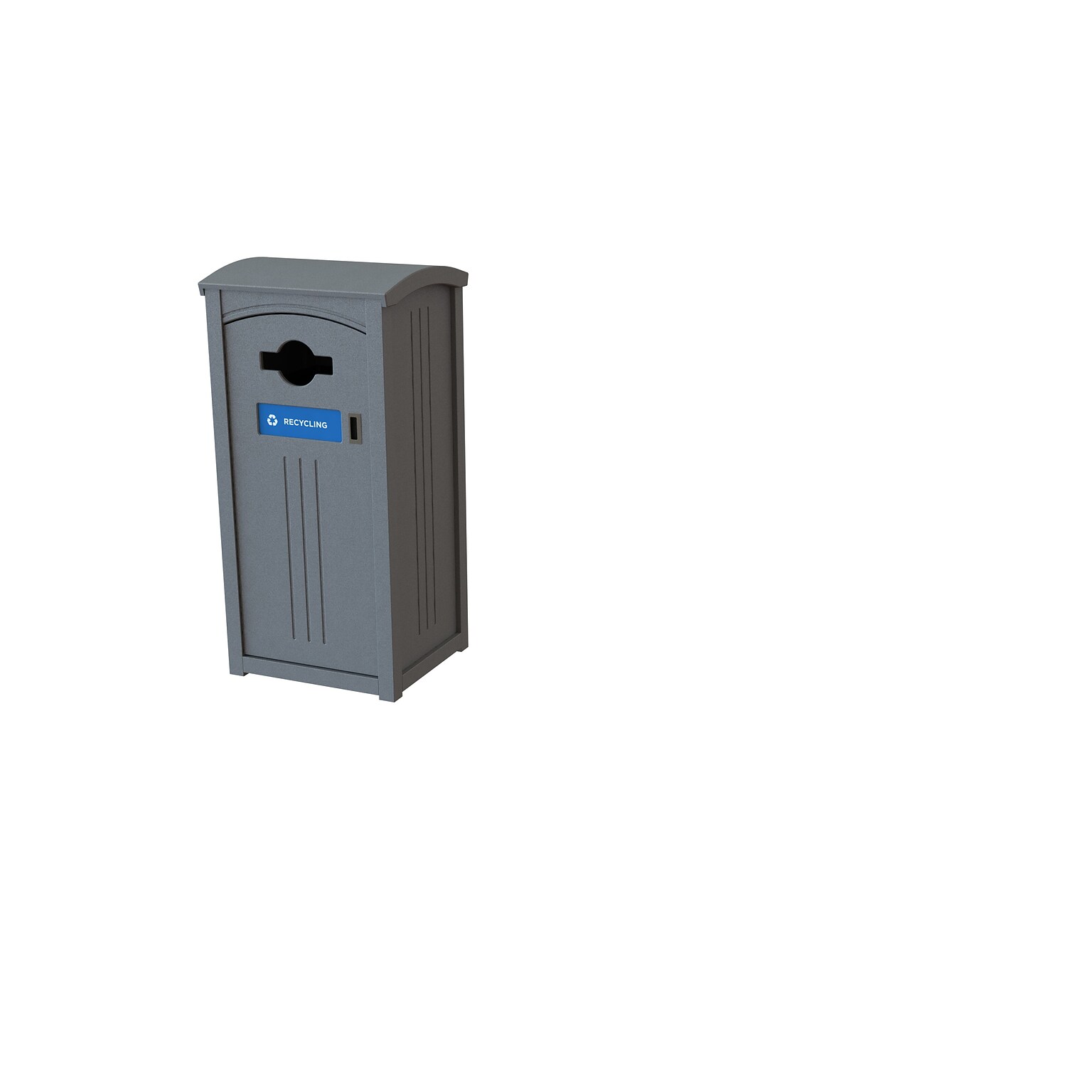 CleanRiver PD Plastic Recycling Bin, 35 Gallon, Gray (PD35-1-R-GY)