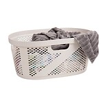 Mind Reader Wide Plastic Laundry Basket, Ivory (HHAMP40-IVO)