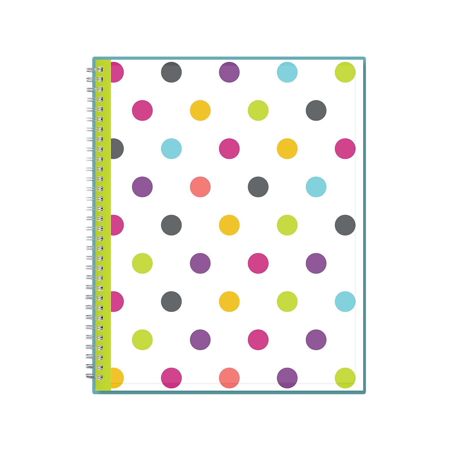 2023-2024 Blue Sky Dots 8.5 x 11 Academic Weekly & Monthly Teacher Planner, Plastic Cover, Multicolor (100330-A24)