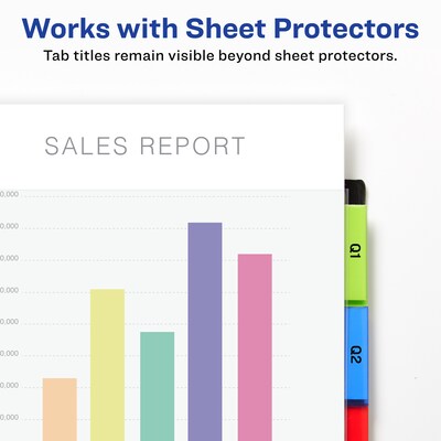 Avery Big Tab Insertable Plastic Dividers with 2 Pockets, 5 Tabs, Multicolor (11906)