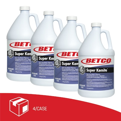 Betco Super Kemite Heavy Duty Cleaner/Degreaser, Cherry, 128 oz., 4/Carton (BET1030400)