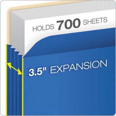 Pendaflex Color File Pockets, 3 1/2 Expansion, Letter Size, Blue, 25/Carton (1524CT BLU)