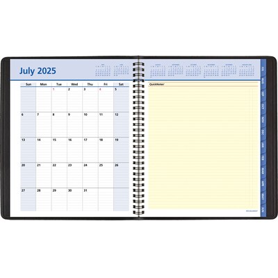 2025-2026 AT-A-GLANCE QuickNotes 8" x 10" Academic Year Weekly & Monthly Planner, Faux Leather Cover, Black (76-11-05-26)