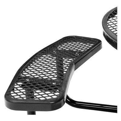 Global Industrial 46" Round Picnic Table, Expanded Metal, Black (277150BK)