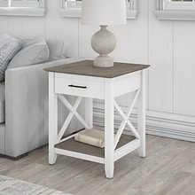 Bush Furniture Key West 20 x 20 End Table, Shiplap Gray/Pure White (KWT120G2W-03)