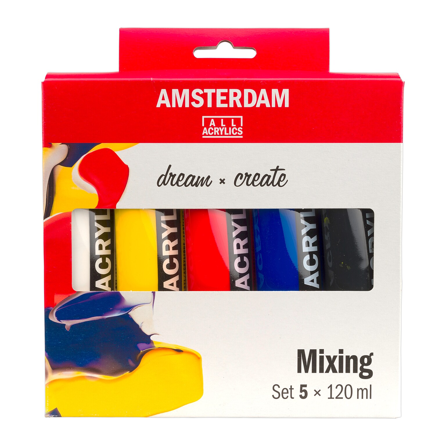 Amsterdam Mixing Acrylic Paint, Assorted Colors, 5/Pack (AMS17791904)