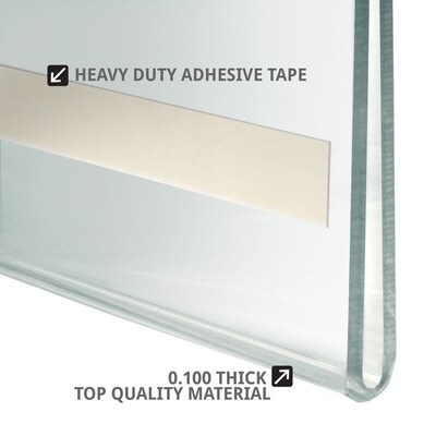 Azar Display Self Adhesive Sign Holder, 8.5" x 14", Vertical, Wall Mounted, Clear, Acrylic, 10/Pack (122013)