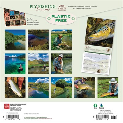 2025 BrownTrout Fly Fishing Dreams OFFICIAL 12 x 24 Monthly Square Wall Calendar (9781975479916)