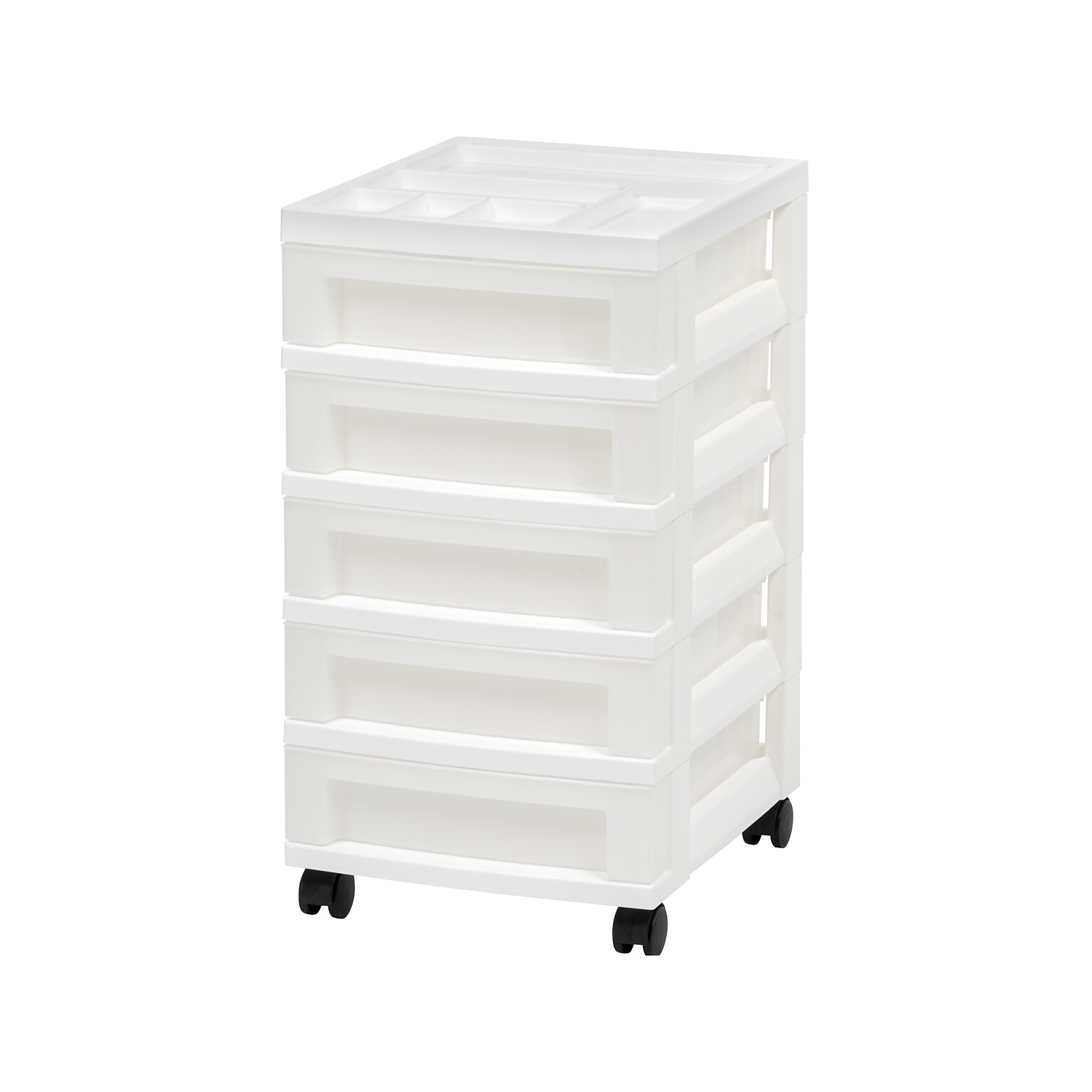 Iris 5-Drawer Storage Cart, White/Translucent White (585007)