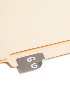 Smead® Alpha-Z Color-Coded Second Letter "G" Labels, 10 Labels Per Sheet, Gray, 1"H x 1 5/8"W, 100 Labels/Pk