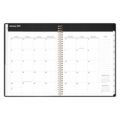 2027 Staples 8" x 11" Weekly & Monthly Planner, Plastic Cover, Dark Modern (ST63608-27)