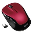 Logitech M325 Wireless Ambidextrous Optical USB Mouse, Red (910-006830/2651)