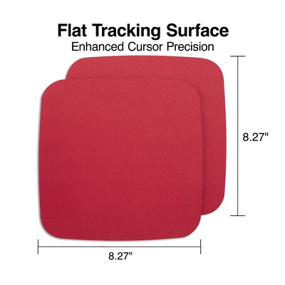 Staples TECH Non-Skid Mouse Pad, Maroon, 2/Pack (ST61816)