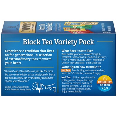 Twinings Assorted Black Tea Bags, 20/Box (F05320)