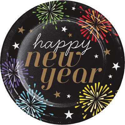 Say Hooray! New Year's Radiance Paper Plates and Napkins Kit, Multicolored, 48/Pack (DTC9394E2G)