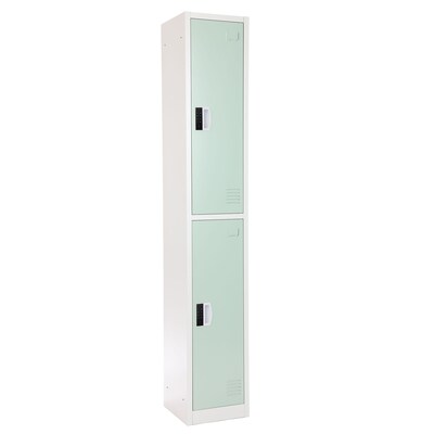 AdirOffice 72"H 2-Tier Misty Green Storage Locker (ADI629-202-MGRN-DL)