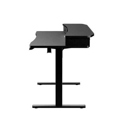 Huanuo 55W Electric Rectangular Adjustable Standing Desk with Riser and Drawers, Black (HNESD101B)