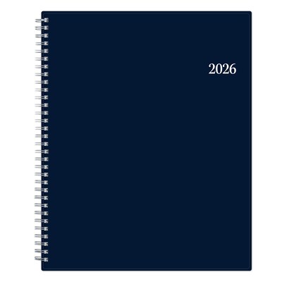 2026 Blue Sky Passages 8.5 x 11 Calendar Year Weekly & Monthly Planner, Faux Leather Cover, Navy (148659-26)