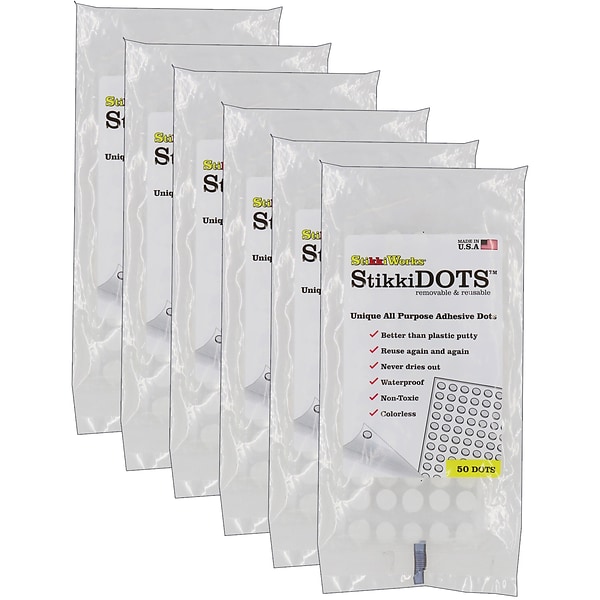 StikkiWorks StikkiWax Removable Glue Dots, , 6/Pack (STK02050)