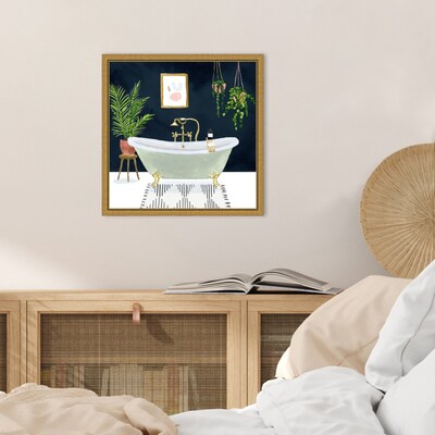 Amanti Art Boho Bath I by Victoria Borges Framed Canvas Wall Art Print, 16 x 16 (A42675040728)