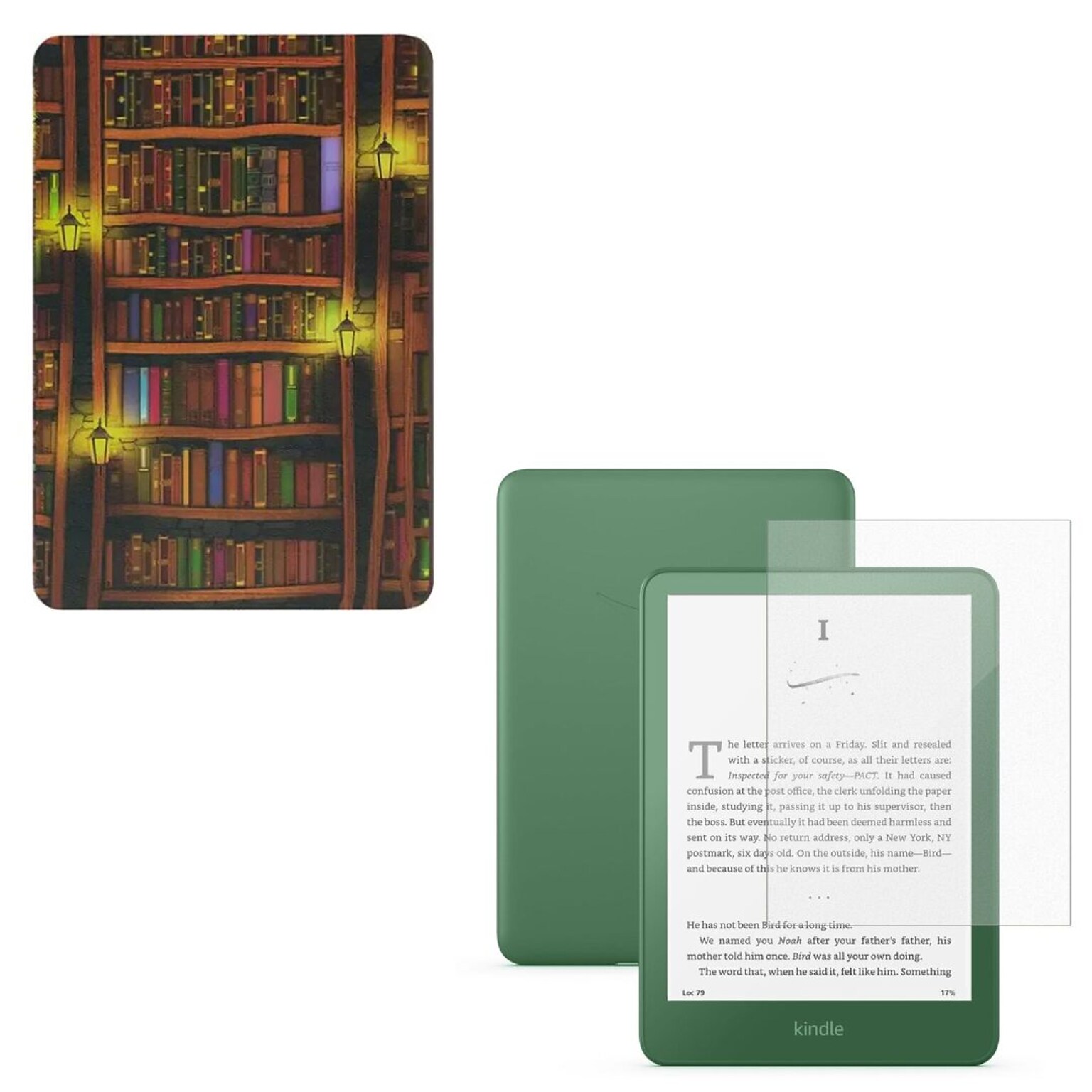 SaharaCase Venture TPU 7 Folio Case & Screen Protector for Kindle, Library (TB00449-ZD-T70)