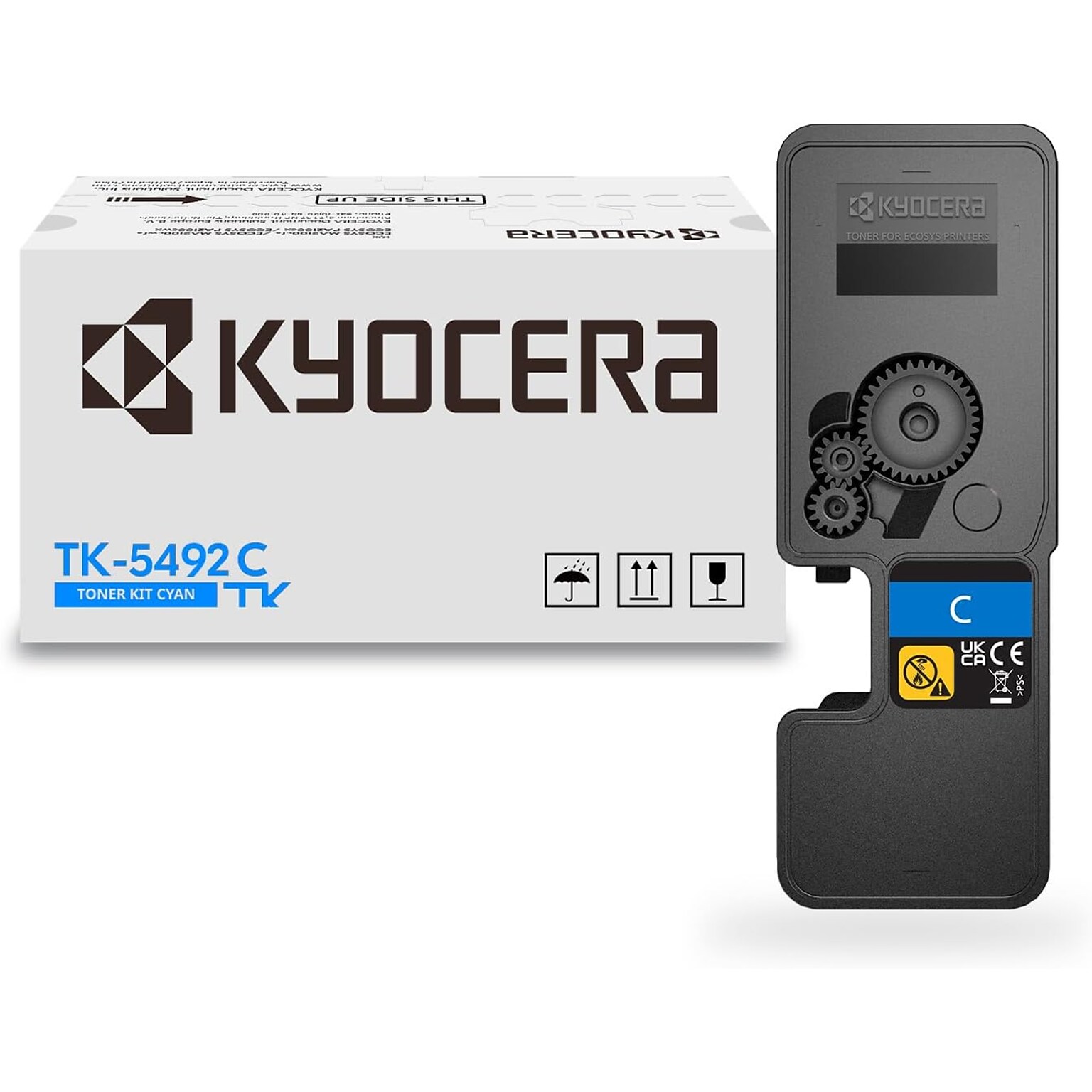 Kyocera TK-5492C Cyan Standard Yield Toner Cartridge, Prints up to 2,400 Pages (KYOTK5492C)