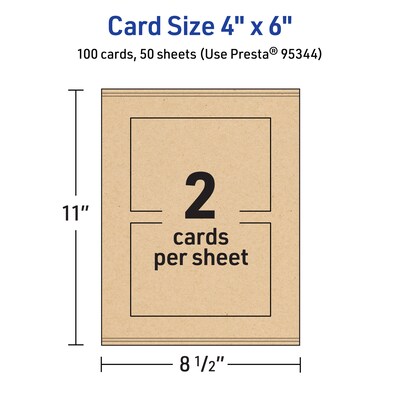 Avery Matte General Use Blank Cards, Kraft Brown, 100/Box (95344)