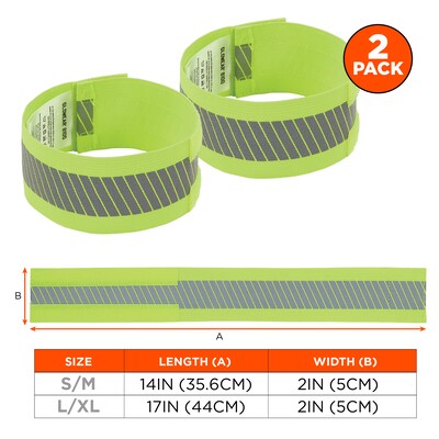 Ergodyne GloWear 8100 High Visibility Arm/Leg Band, Lime, S/M, 2/Pack (29017)