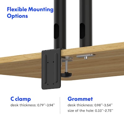 FlexiSpot Adjustable Dual Monitor Arm Mount for Sit-Stand Riser, Up To 30 Monitor, Black (D1D-E)