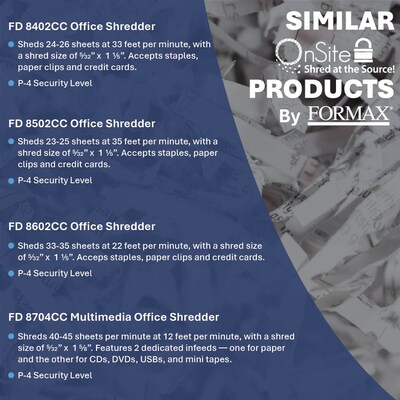 Formax OnSite 8652CC 32-Sheet Cross-Cut Commercial Shredder (FD 8652CC)