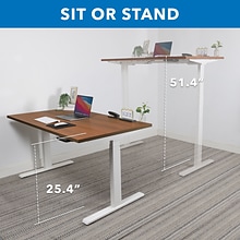 Mount-It! 55W Electric Adjustable Standing Desk, Brown/White (MI-18068)