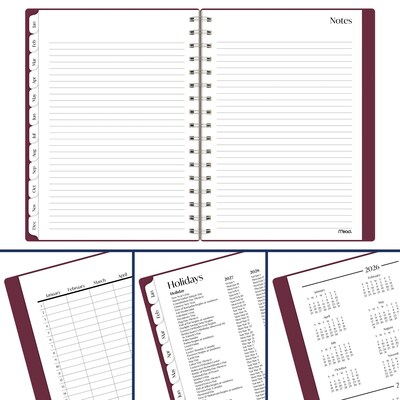 2027 Mead Essentials 6" x 8.5" Calendar Year Weekly & Monthly Planner, Plastic Cover, Burgundy (CRW430L5027)