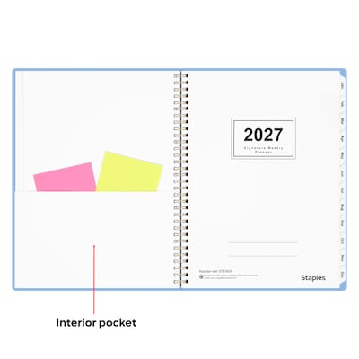 2027 Staples 8" x 11" Weekly & Monthly Planner, Eternal Blue (ST63609-27)