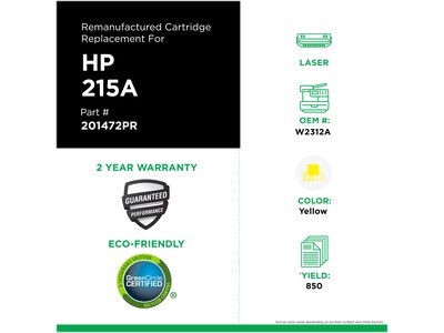 Clover Imaging Group Remanufactured Yellow Standard Yield Toner Cartridge Replacement for HP 215A (W2312A)