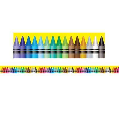 Charles Leonard Magnetic Straight Border, 1.5 x 48, Crayon Theme,  12/Pack (CHL28106)
