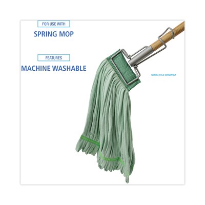 Boardwalk Microfiber Looped-End Wet Mop Head, Large, Green, 12/Carton (BWKMWTLGCT)