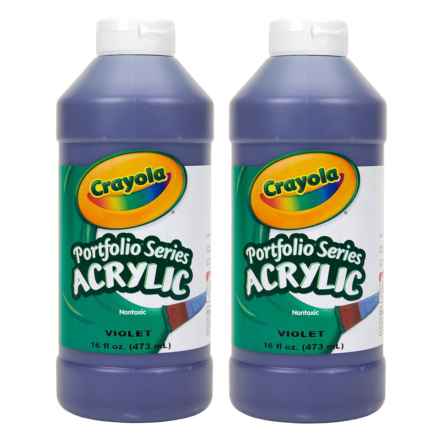 Crayola Portfolio Series Acrylic Paint, 16 oz., Violet, 2/Pack (BIN204016186-2)