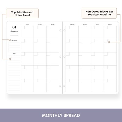 2027 Blue Sky Sincerely Jules 8.5 x 11 Monthly Planner, Peach (164239)
