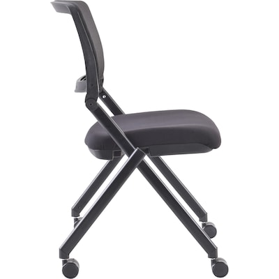 Lorell Mobile Mesh Back Nesting Chairsm Black, 2/Carton (LLR41846)