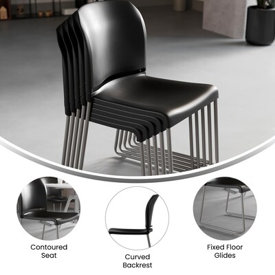 Flash Furniture HERCULES Polypropylene Office Chair, Black, 4/Pack (RUT-238A-BK-GG)