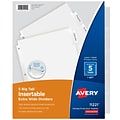 Avery Big Tab Extra-Wide Insertable Paper Dividers, 5 Tab, Clear, Clear Reinforced (11221)