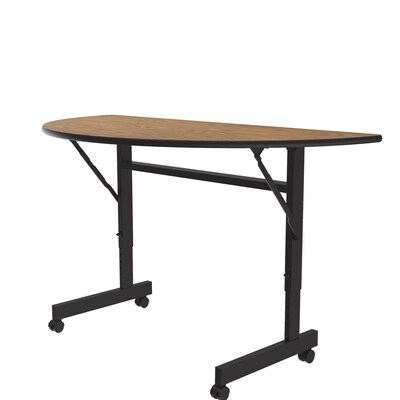 Correll Econoline Flip Top Nesting Table, 24x48, Medium Oak (FTM2448TFHR-06)