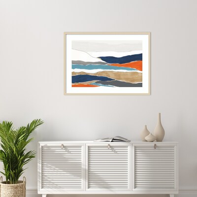 Amanti Art Orange Rolling Hills II by PI Studio Wood Framed Wall Art Print, 41" x 30" (A42675535439)