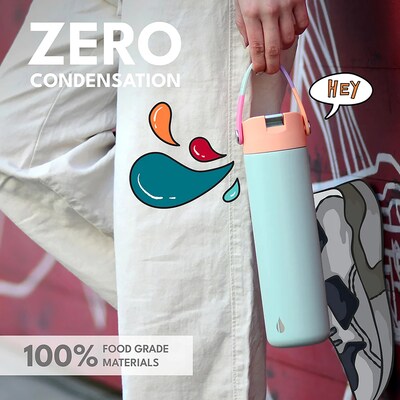 Elemental Core Stainless Steel Double Wall Insulated Water Bottle, 24 oz., Mint Sorbet (EMLEBC24MS11